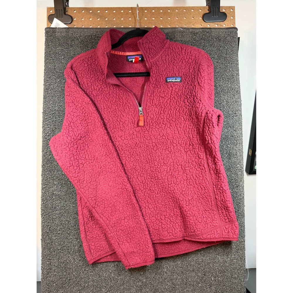 Patagonia Los Gatos 1/4 Zip Fleece Pullover Womens Medium Pink Sherpa Sweater